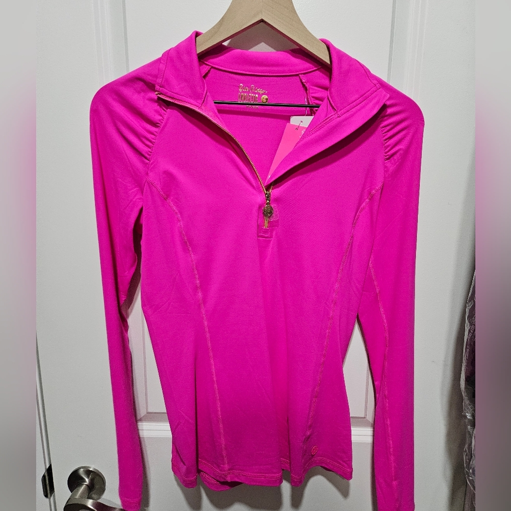 Lilly Pulitzer luxletic pink palms pop over small new